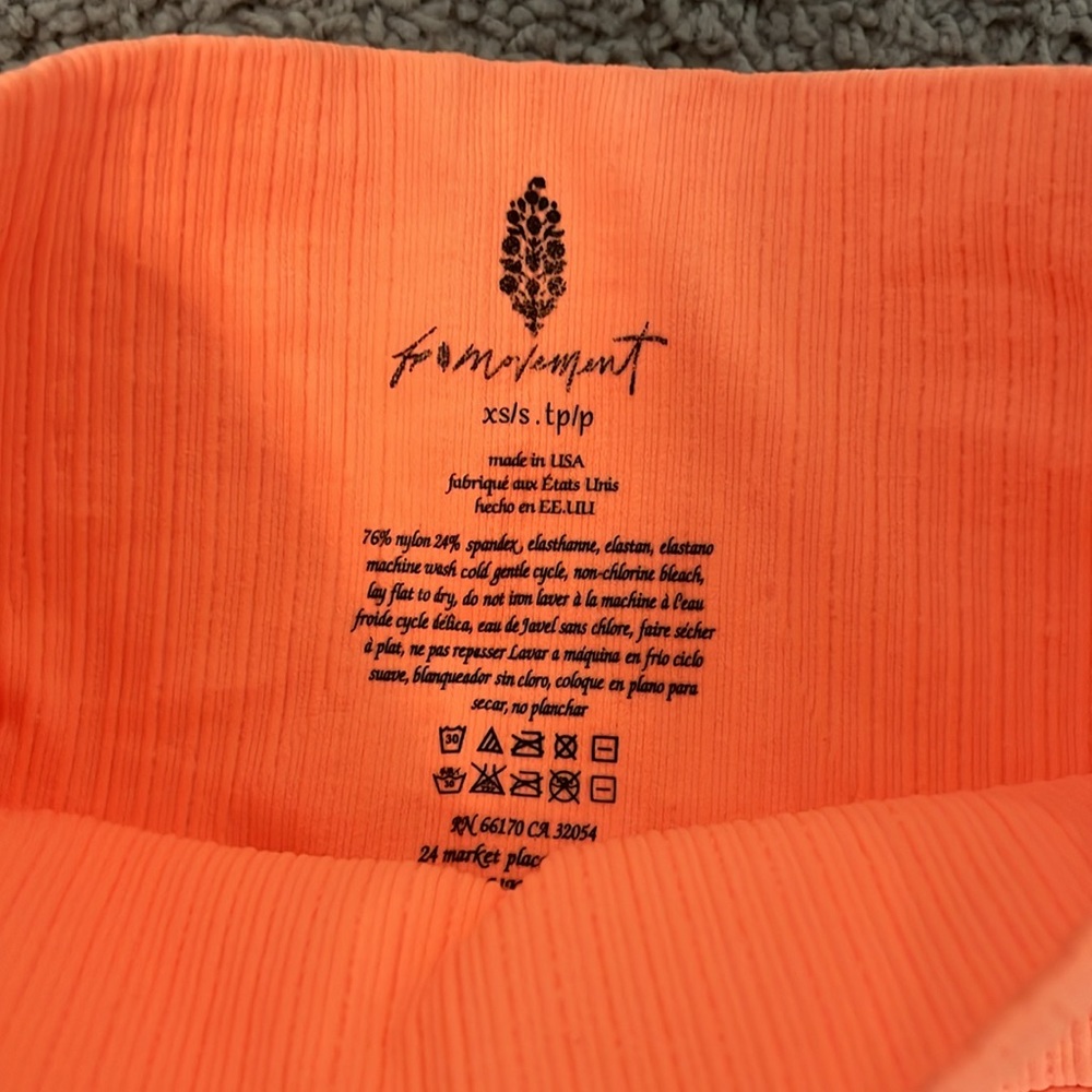 NWOT FP Movement by Free People Good Karma Leggings - Neon Orange - XS/S - Picture 3 of 5